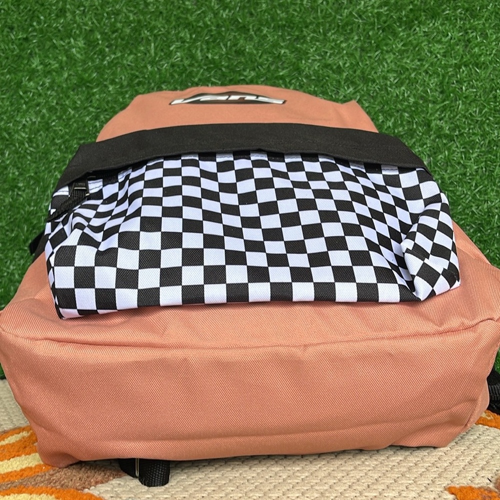 Vans Off The Wall Women's Street Sport Realm Backpack Bag - Rose Pink/Checkered - Picture 6 of 16